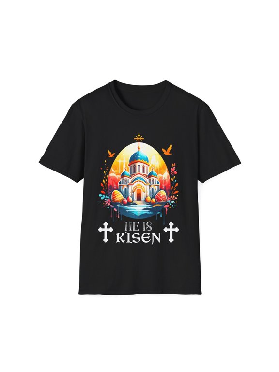 Christ is Risen Russian Greek Eastern Orthodox Pascha Easter Mens Shirts