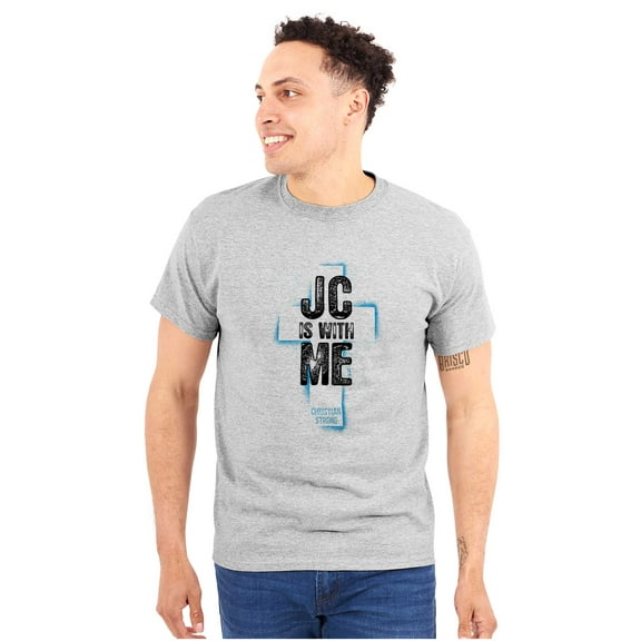 Christ is With Me Christian Faith Men's Graphic T Shirt Tees Brisco Brands X