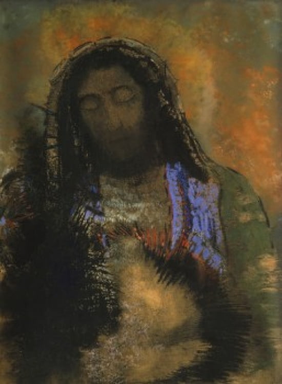 Christ of the Sacred Heart (Le Christ au Sacre Coeur) 1895 Odilon Redon 1840-1916French Musee du Louvre Paris Canvas Art - Odilon Redon (18 x 24)