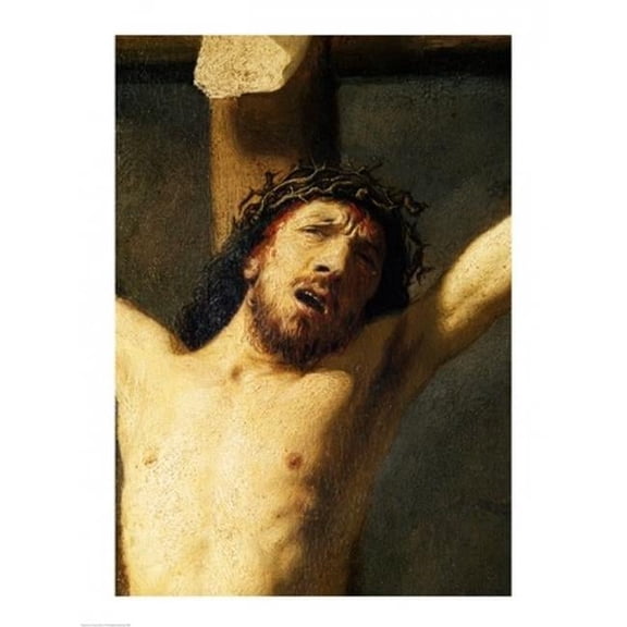 Christ on The Cross Detail of The Head Poster Print by Rembrandt Van Rijn - 24 x 36 in. - Large