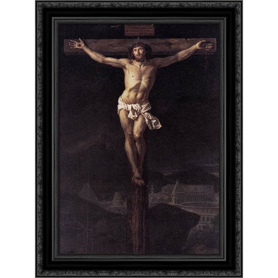Christ on the Cross 19x24 Black Ornate Wood Framed Canvas Art by Tissot, James Jacques Joseph