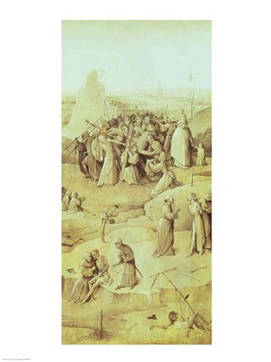 Christ on the Road to Calvary from the Temptation of St Anthony triptych Canvas Art - Hieronymus Bosch (18 x 24)