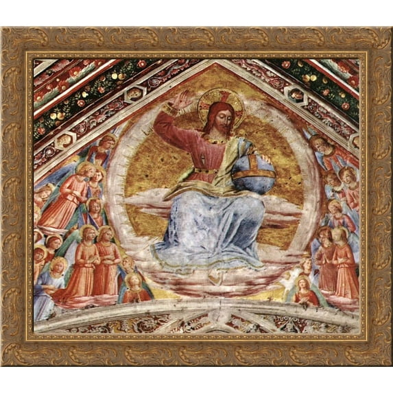 Christ the Judge 20x20 Gold Ornate Wood Framed Canvas Art by Fra Angelico