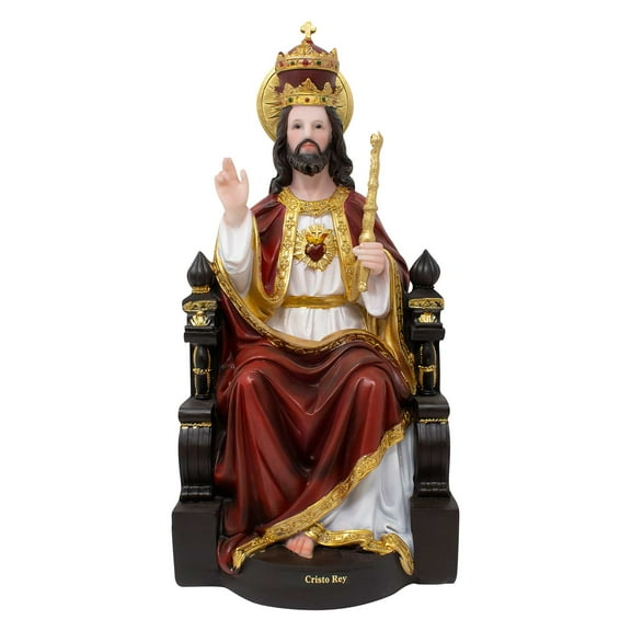 Christ the King Resin Statue 12 inchess | Church Services, Home Decor, Gifts |  Cristo Rey (Mx12"inches)