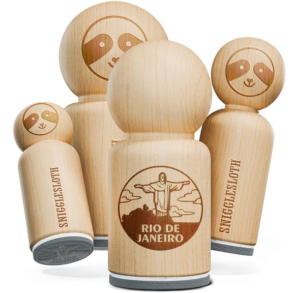 Christ the Redeemer Rio De Janeiro Brazil Landmark Destination Circle Rubber Stamp for Stamping Crafting Planners - 1/2 Inch Mini