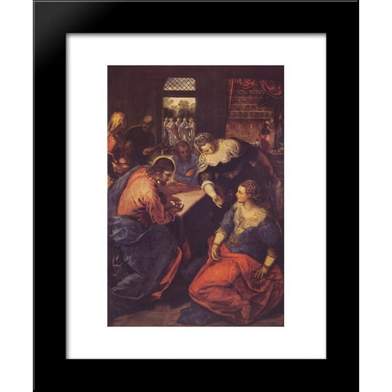 Christ with Mary and Martha 20x24 Framed Art Print by Tintoretto