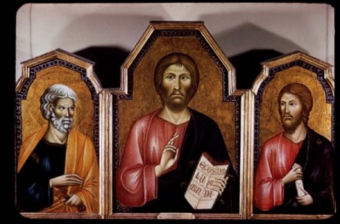 Christ with St Peter & St Jerome  Cimabue (Cenni di Pepe) (ca1240-ca1302 Florentine) Canvas Art - Cimabue Cenni di Pepe (18 x 24)