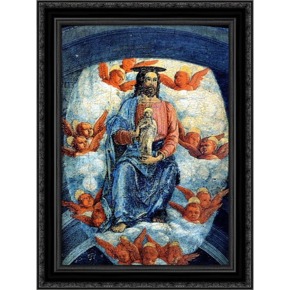 Christ with the soul of the Virgin 19x24 Black Ornate Wood Framed Canvas Art by Mantegna, Andrea