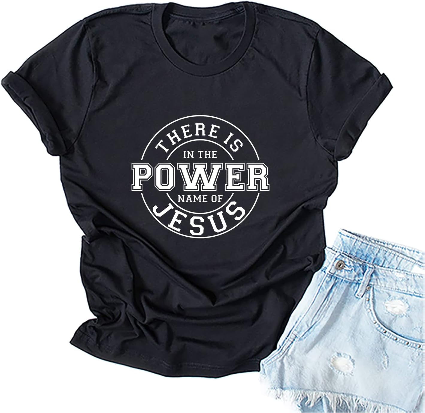 Christain T-Shirts for Women There is Power in The Name of Jesus Shirt ...