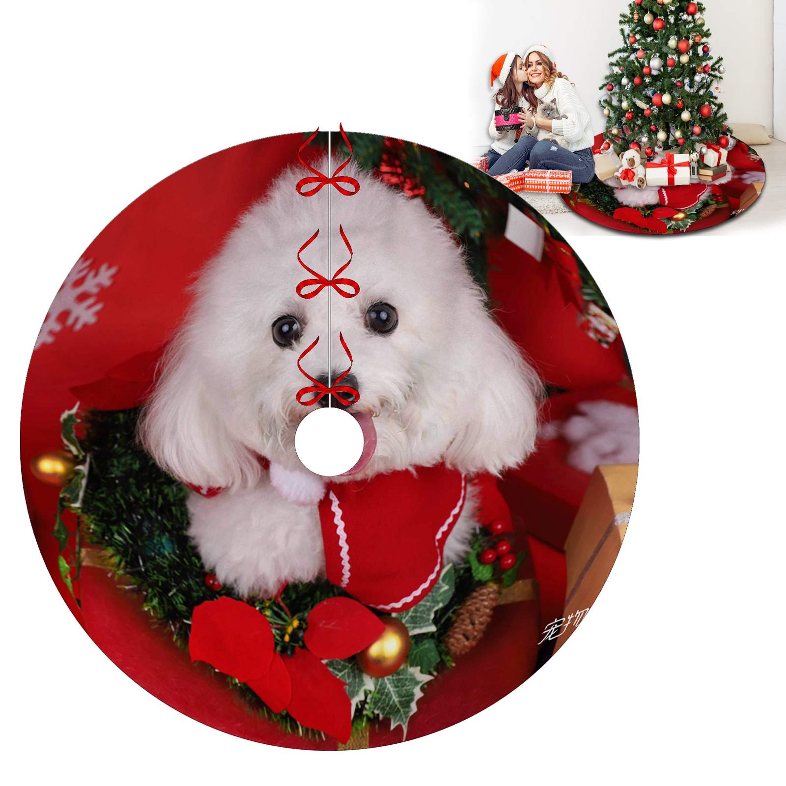 Christams Tree Skirts Mat,Christmas Elk Jack Skellington Christmas Tree