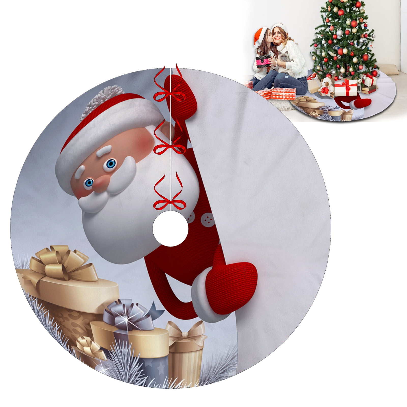 Christams Tree Skirts Mat,Christmas Santa Claus Nightmare Before