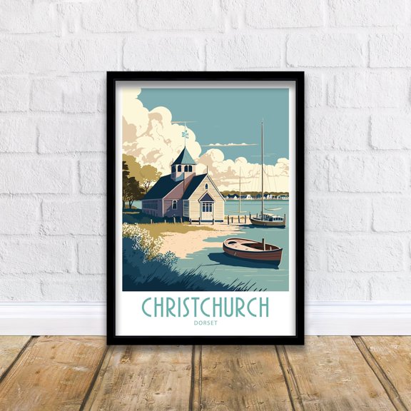 Christchurch Harbour Travel Print Christchurch Harbour Home Décor Christchurch Harbour Dorset Art Print Christchurch Harbour Room Print, Poster Only