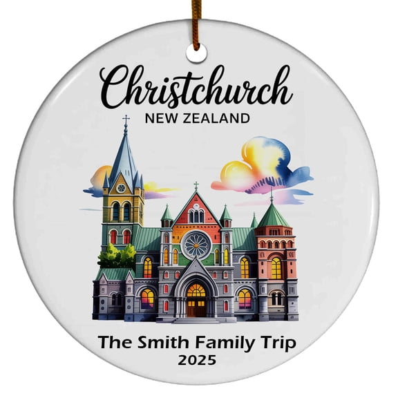 Christchurch New Zealand Christmas Ornament, Collection of City Travel Souvenirs for Family and Friends, Christmas Tree Ornament City Travel, Trips of The Year, Christmas Ornament 2025