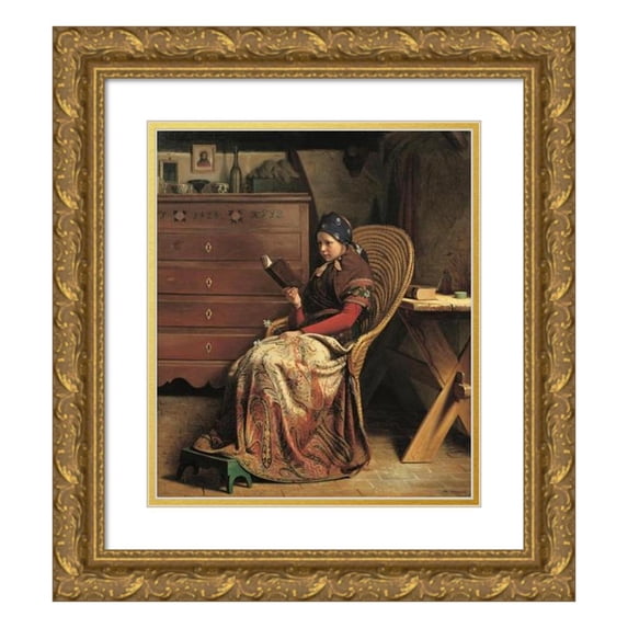 Christen Dalsgaard 15x17 Gold Ornate Wood Frame and Double Matted Museum Art Print Titled - In a Pine Wood. Study (1863)