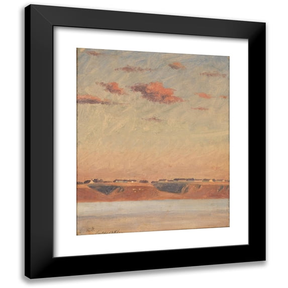 Christen Dalsgaard 20x24 Black Modern Framed Museum Art Print Titled - The Lim Fjord in Jutland. Study (1851)