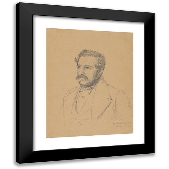 Christen Købke 15x18 Black Modern Framed Museum Art Print Titled - Portrait of Christophe Louis Engelhard Dalgas (1840)