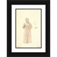 thumbnail image 1 of Christen Købke 17x24 Black Ornate Framed Double Matted Museum Art Print Titled: Study by the Artist's Sister Cecilie Margrethe, T.H. Two Sketches of Her Head as Well as Sketches of, 1 of 5