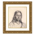 thumbnail image 1 of Christen Købke 20x23 Gold Ornate Framed and Double Matted Museum Art Print Titled - Young Girl. Breast Image (1810 - 1848), 1 of 4