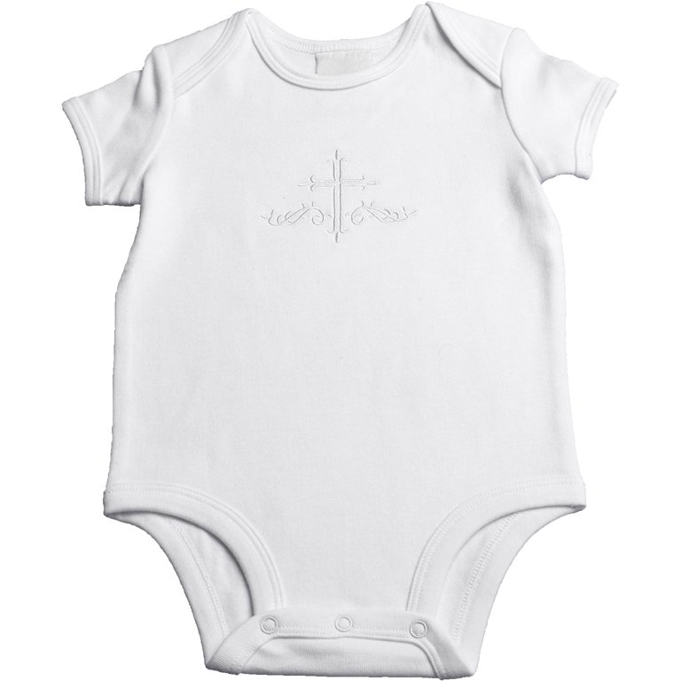 Baby Cami Bodysuit with Cross, Baptism Camisole Bodysuit - Baby