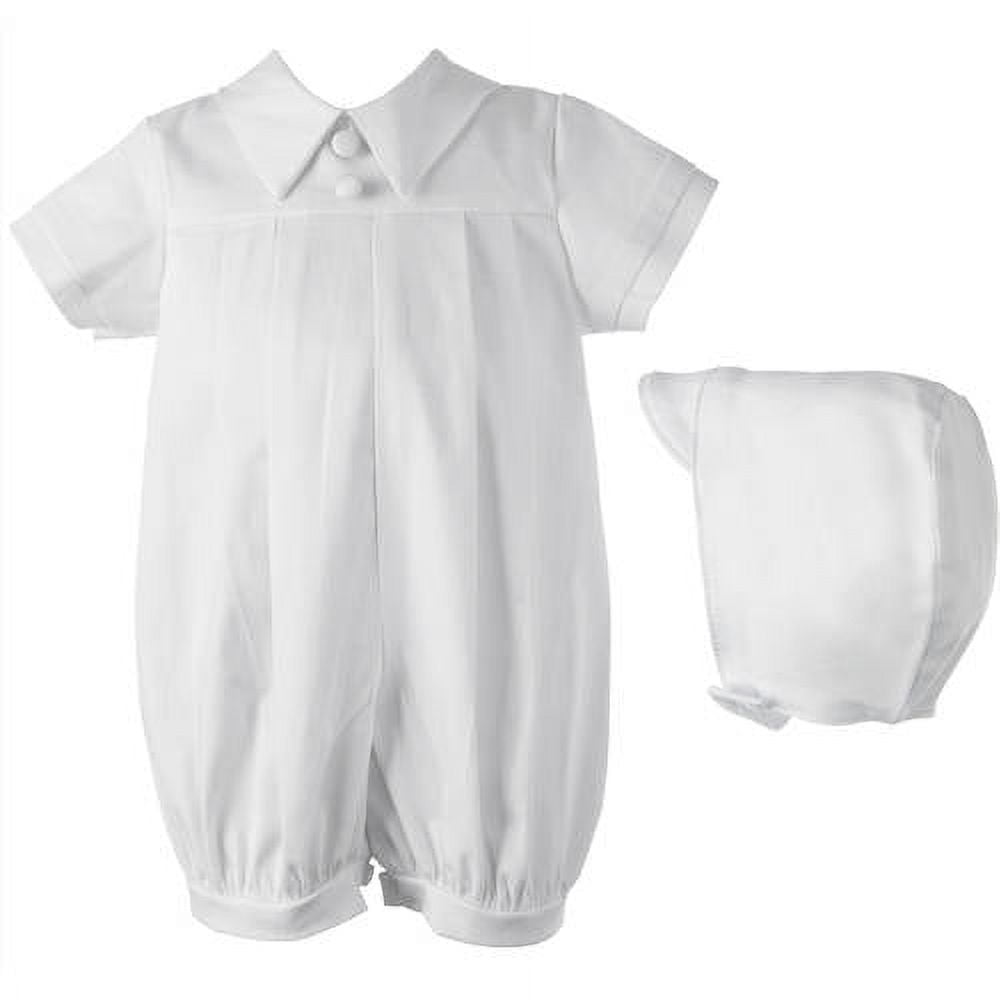 Christening Baptism Newborn Baby Boy Special Occasion Cotton Short