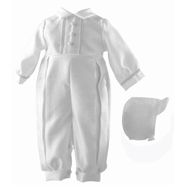 Christening Baptism Newborn Baby Boy Special Occasion Shantung Long