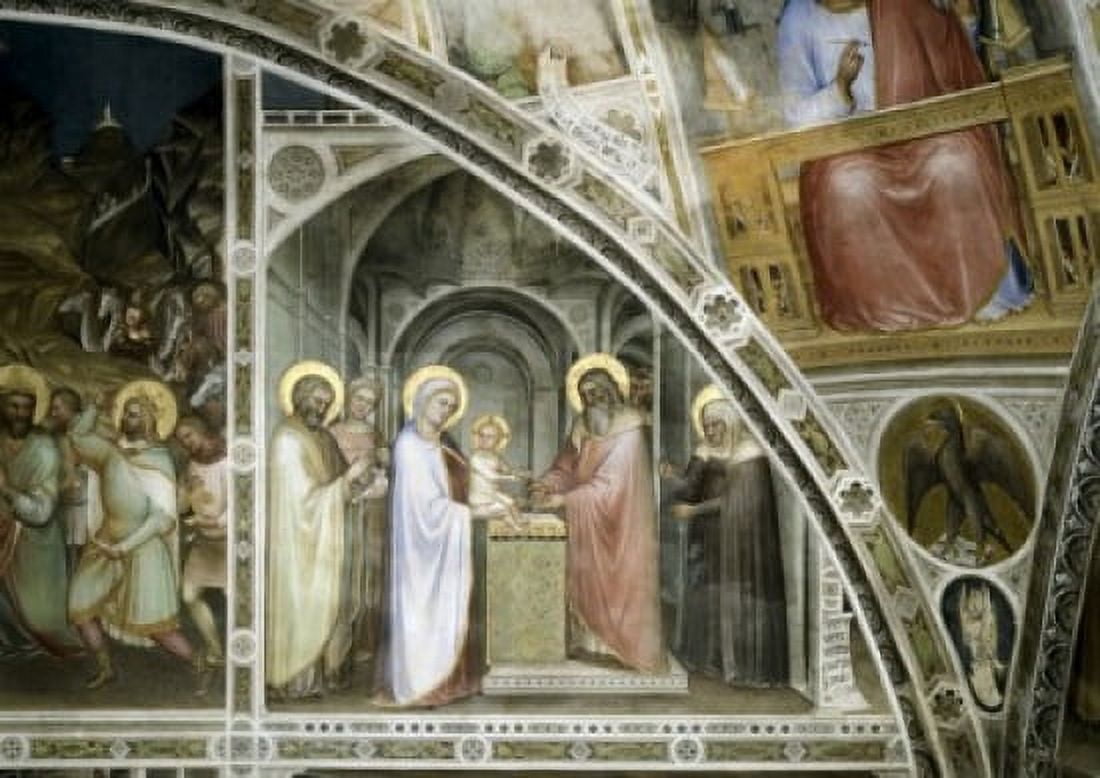 Christening John From Stories Of Christ Giusto de Menabuoi (14th CItalian) Fresco Baptistry Padua Italy Canvas Art - Giusto de Menabuoi (18 x 24)