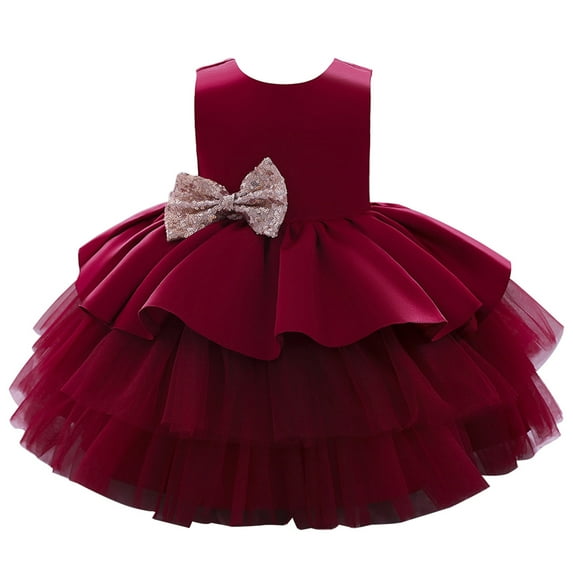 Christening Lace Flower Baby Girl Dress Princess Formal Prom Tutu Ball Gown