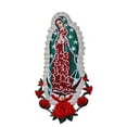thumbnail image 1 of Christening Virgin Mary My Lady of Guadalupe Baptism Embroidered Iron On patch (Silver no word 4.75"x2.75"), 1 of 1