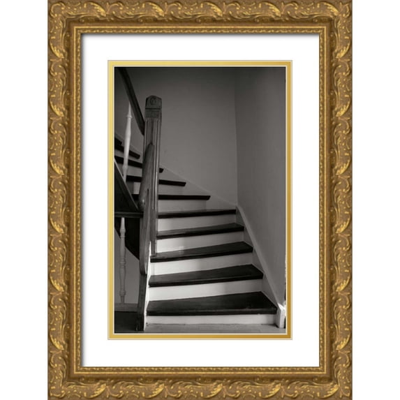 Christensen, Jim 13x18 Gold Ornate Wood Framed with Double Matting Museum Art Print Titled - Einbeck Stairwell