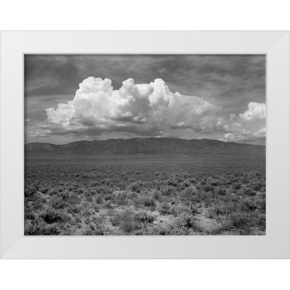 Christensen, Jim 14x12 White Modern Wood Framed Museum Art Print Titled - Mountains and Clouds II
