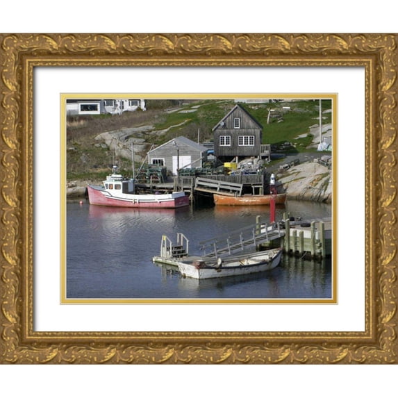 Christensen, Jim 18x15 Gold Ornate Wood Framed with Double Matting Museum Art Print Titled - Coastal Shore II