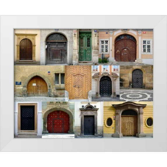 Christensen, Jim 24x20 White Modern Wood Framed Museum Art Print Titled - Doors I