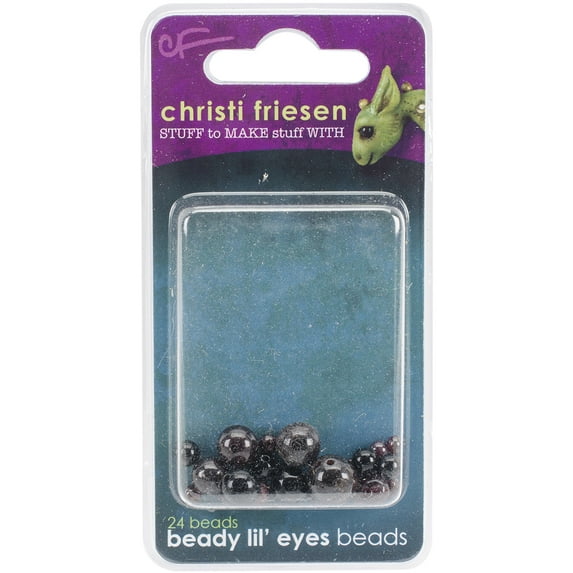 Christi Friesen Beady Lil' Glass Eyes 24/Pkg-Black, Pk 2, Great Create