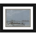 thumbnail image 1 of Christiaan Andriessen 14x11 Black Ornate Wood Framed Double Matted Museum Art Print Titled: The Arrival of the Weesper Schuit on the Buiten Amstel (Diary, November 19) (1805 - 1808), 1 of 5