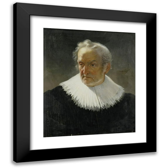 Christiaan Julius Lodewijk Portman 15x17 Black Modern Framed Museum Art Print Titled - An Old Man in 17th-Century Dress (1830 - 1868)