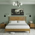 thumbnail image 1 of Christian 49" King Bed Frames with Headboard, Rustic, Solid Wood, Dark Brown, 1 of 15