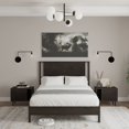 thumbnail image 1 of Christian 49" Platform Bed Frame Queen with Headboard, Rustic, Solid Wood, Black, 1 of 15