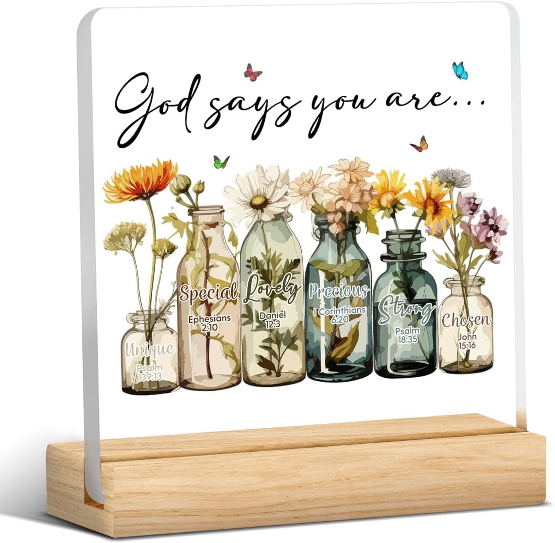 Christian Acrylic Sign Bible Verses Decor Inspirational Gifts for Women ...