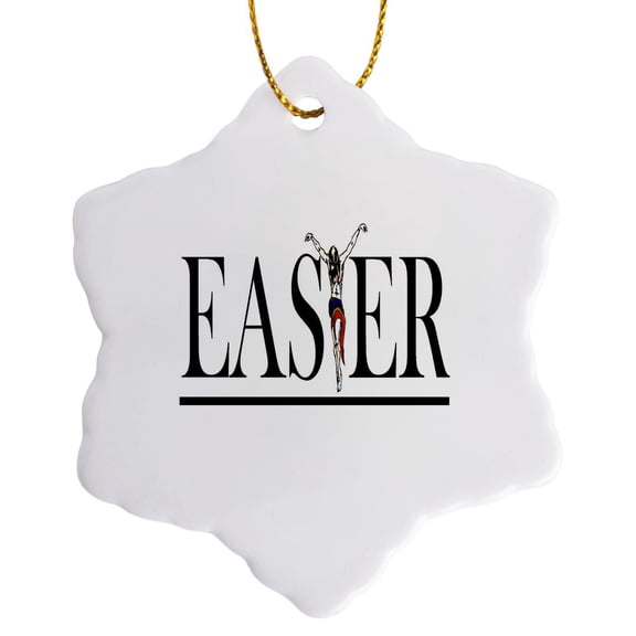 3drose, Christian and Gay Easter Lgbtqi Community, 3 inch Snowflake Porcelain Ornament