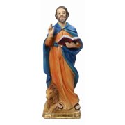 Christian Apostle of Jesus Saint Mark The Evangelist With Lion Figurine 8"H