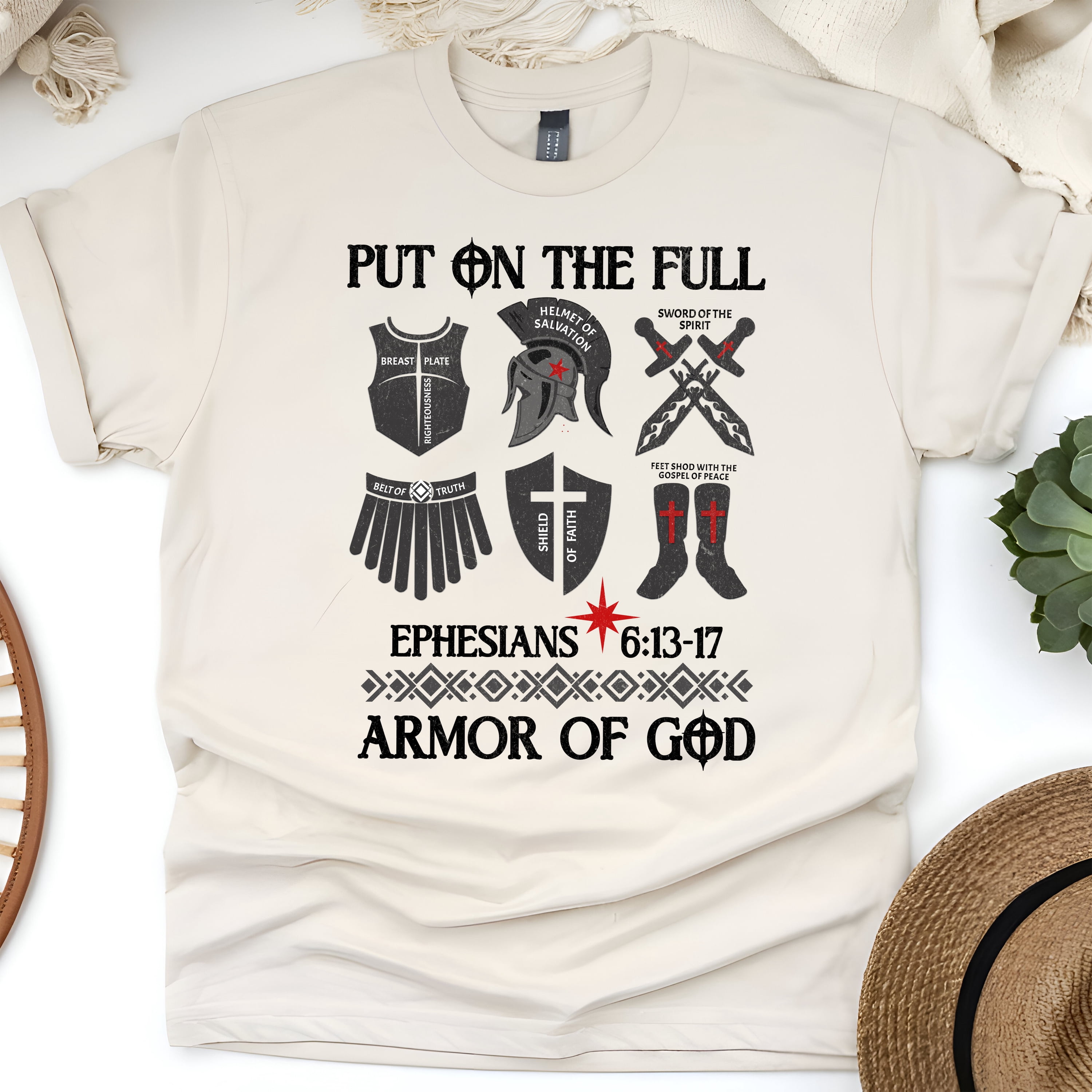 Christian Armor of God T-Shirt – Ephesians 6:13-17 Graphic Tee with