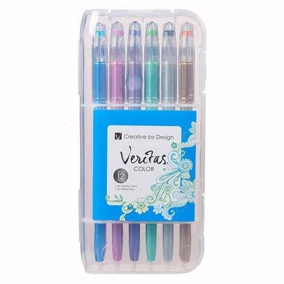 Christian Art Gifts 14386X Veritas Gel Pen Set - 6 Metallic & 6 Glitter