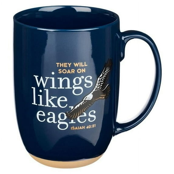 Christian Art Gifts 15 oz Ceramic Coffee Mug, Wings Like Eagles