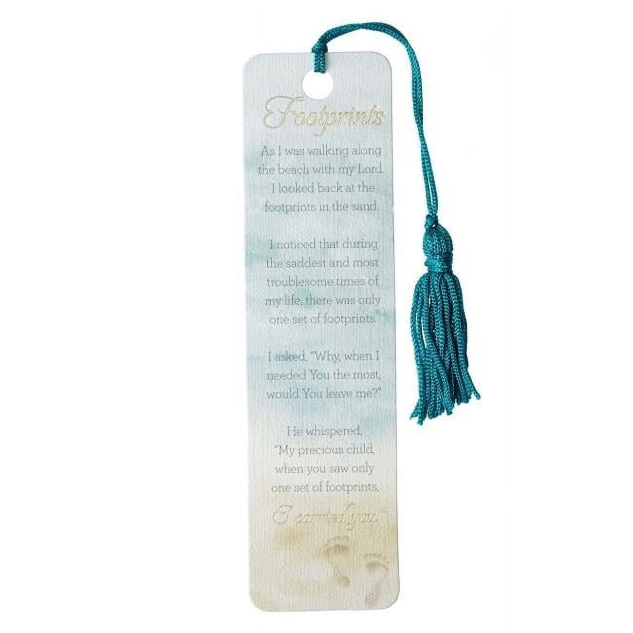 Christian Art Gifts 169578 Bookmark - Footprints with Tassel - Pack of 6