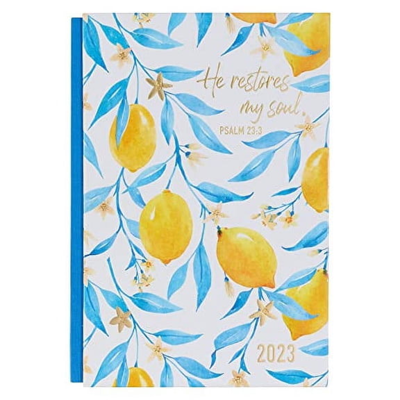 Pre-Owned Christian Art Gifts 2023 12-Month Quarter-bound Hardcover Daily Planner for Women: He Restores My Soul - Psalm 23:3 Inspirational Bible Verse with Month Planning Paperback