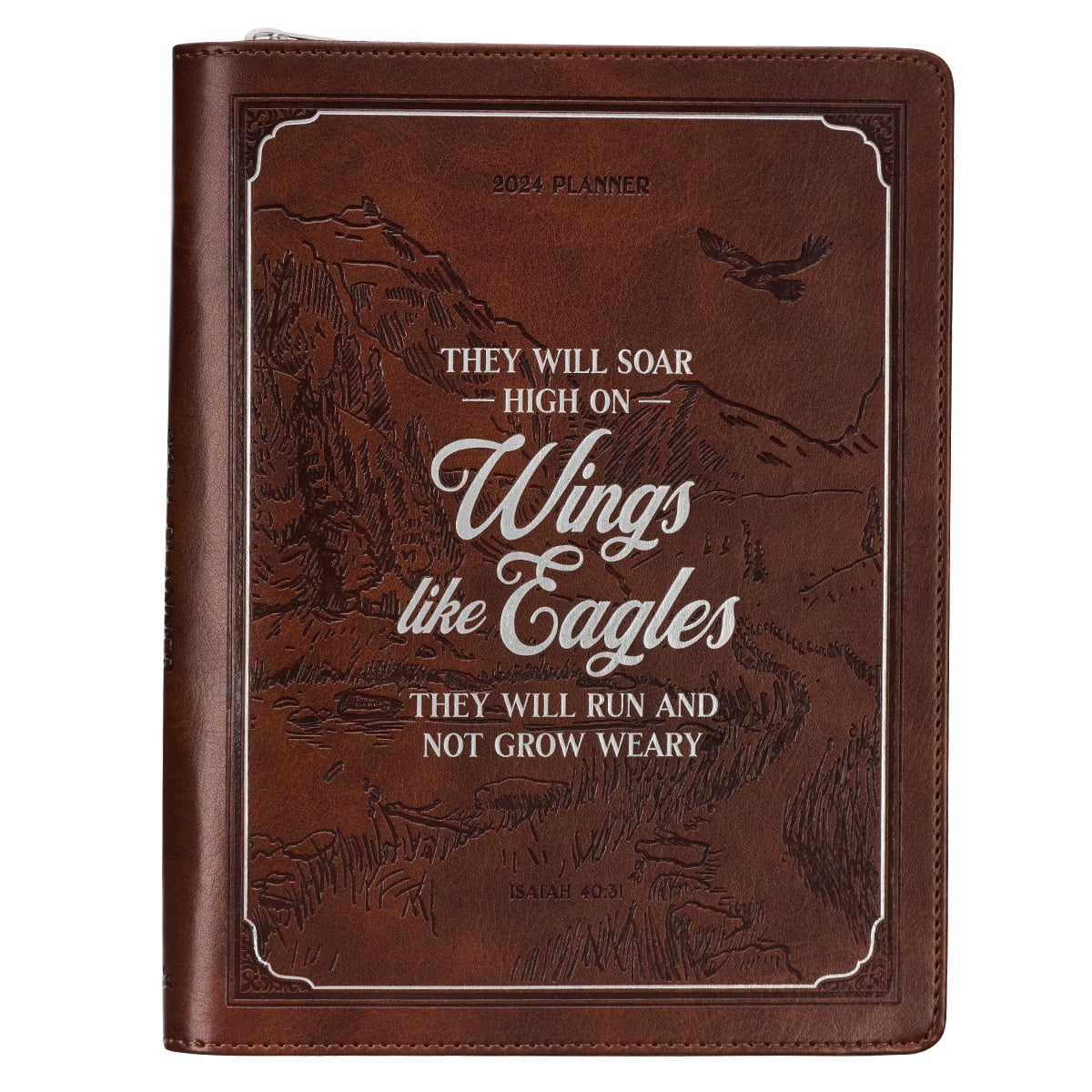 Wings Of Eagles Scripture Cross Metal Ballpoint Pen - 5.5 Inch, Natural Brown Wood Handle, Gift Card Included 3 thumbnail image