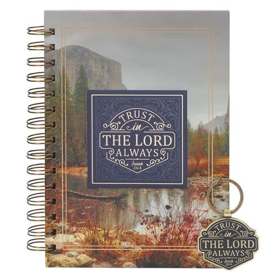 Christian Art Gifts 255553 Boxed Gift Set - Trust in the Lord Always Journal & Key Ring Isaiah 26-4