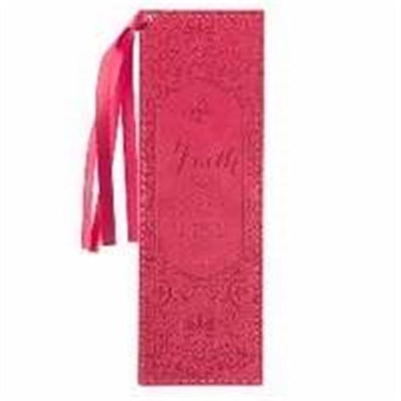 Christian Art Gifts 362703 Bookmark-Pagemarker Faith-LuxLeather - Pink