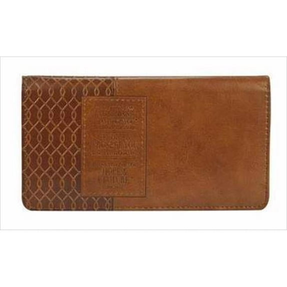 Christian Art Gifts 367068 Checkbook Cover For I Know The Plans Tan Twirl