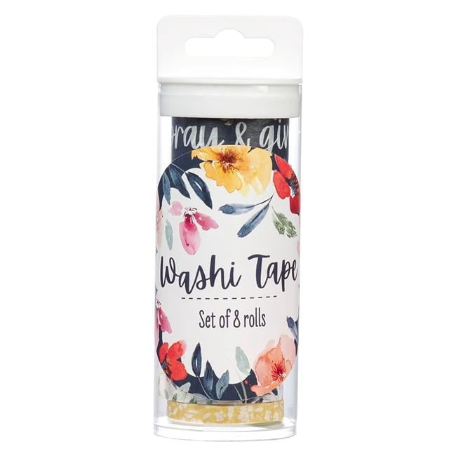 Christian Art Gifts 368437 Washi Tape Set - Rejoice Always 1 Thess. 5-16-18 - Set of 8 Rolls